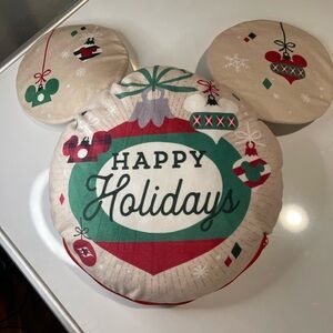 Disney Holiday Pillow Set - Red, Green, Cream